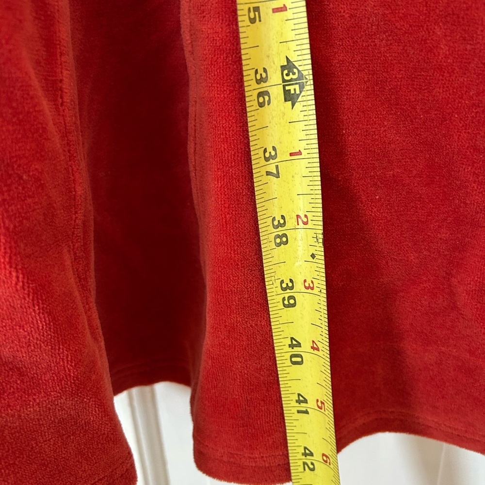 THE TERRITORY AHEAD BURNT ORANGE VELOUR LONG SLEEVE DRESS SIZE MEDIUM - Picture 7 of 9